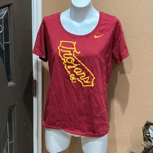 Nike Trojans burgundy short sleeve the nike tee thumbnail 3