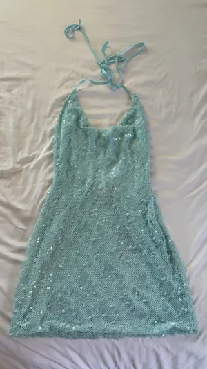 EGO Teal sequin dress thumbnail 2