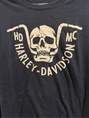 Harley-Davidson Black Tee with White Logo Print Size 2xl thumbnail 2