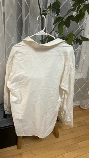 Cider Long White Button-Up Oversized Dress Shirt thumbnail 3