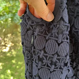Tory Burch Women's Navy Blue Geometric Lace Overlay Sheath Dress Size 14 thumbnail 4