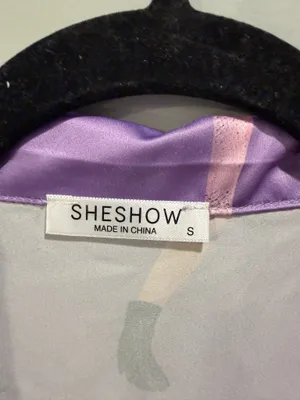 SheShow Swift Swiftie Eras Tour Outfits Button-Down Pajama Top and Shorts Set Purple thumbnail 4