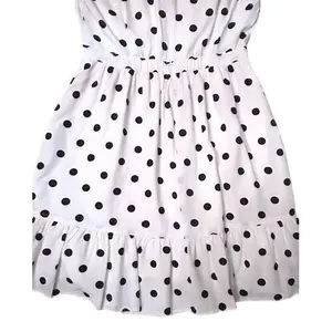 J.Crew Polka Dot Faux Wrap Mini Dress White Navy Blue Preppy Retro‎ Vibe Size 2 thumbnail 9