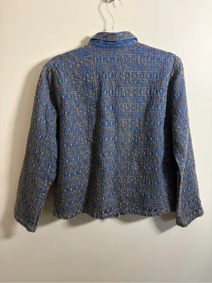 Click by Color Me Cotton Embroidered Denim Jacket 100% Tencel thumbnail 2