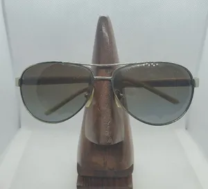 Ralph Lauren Polarized Silver & Tan Aviator Sunglasses thumbnail 1