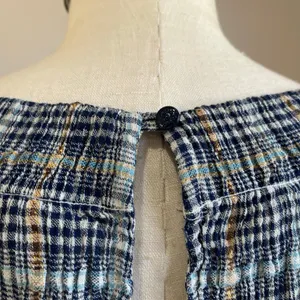 Anthro‎ Pilcro Shari Plaid Smocked Blouse Cottagecore Boho Top Sz M thumbnail 8