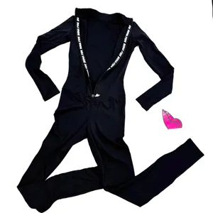 Workout Jumpsuit Gym Romper Long Sleeve Athletic Romper One Piece Slim Fit Yoga thumbnail 11