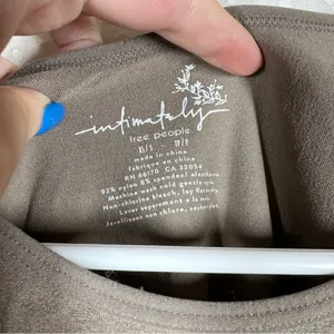Free People Intimately Tan Seamless Fitted‎ Short Sleeve Top thumbnail 3