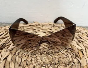 Unbranded Purple Pink Ombre Wraparound Rimless Shield Mask Sunglasses Stars thumbnail 1