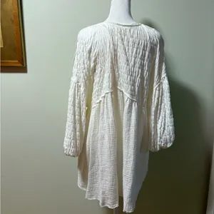 Free people flower power smocked boho top off-white S M thumbnail 4