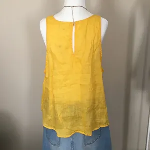 Anthropologie Yellow linen tank top thumbnail 4