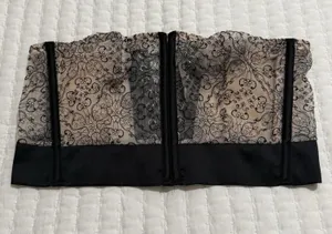 Victoria's Secret Very Sexy Unlined Strapless Lace Bustier Bra Sz L Large Black thumbnail 1