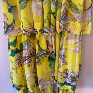 NWT Farm Rio Jellyfish Bouquet Yellow Sleeveless Tiered Maxi Dress Event Large thumbnail 6