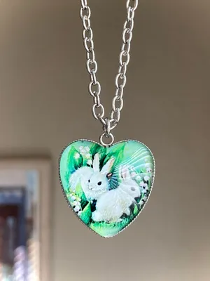 Handmade Kawaii retro fairy cottage style cute rabbits $ flower necklace🐇🦋💕🌳 thumbnail 1