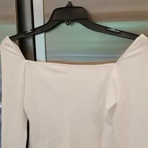 💕REFORMATION💕 Gaia Bodysuit ~ Square Neck Ribbed Long Sleeve White XL NWT thumbnail 9
