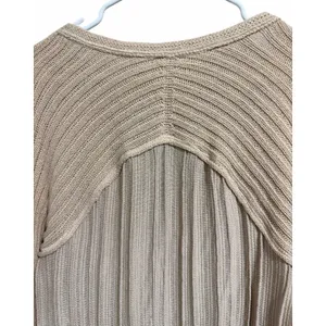 Free People Ribs & Ruffles Tunic Sweater Ivory Women's Size‎ Medium thumbnail 4