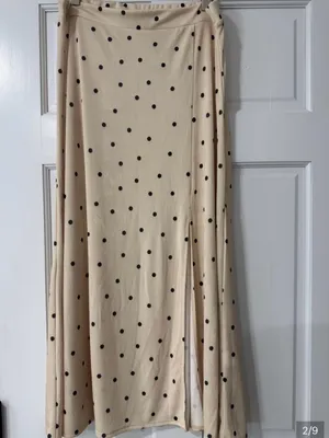 SINSAY Maxi Polka Dot Champagne Skirt With Sleet Size XL thumbnail 2