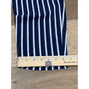 J.Crew Navy & White Striped Wide‑Leg Cotton Pants with Drawstring Waist Size M thumbnail 8