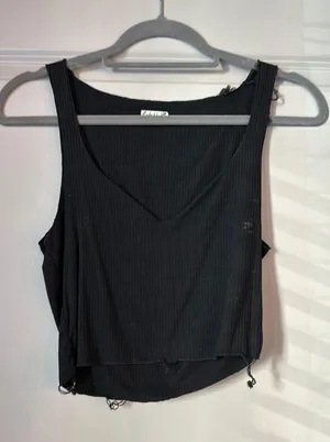 Free People Black Edgy Tank thumbnail 1