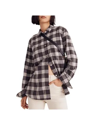 Madewell Swingy Oversized Ex - bf Flannel thumbnail 3