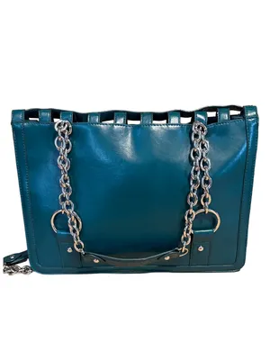 Vintage Y2k Baby Phat Teal Caged Design Chain Shoulder Bag thumbnail 3