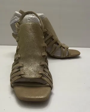 Alex Marie Angelee Strappy Soft Gold Heels Sandals Size‎ 8 NEW Holiday Party thumbnail 1