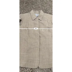 Liz Claiborne Collection Tan 100% Wool Hidden Button Blazer LCMU1144 Women 4 NEW thumbnail 6