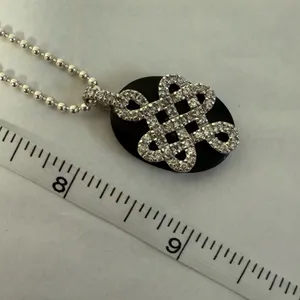 Sterling Silver Dots Chain & Onyx Pendant NWOT thumbnail 8