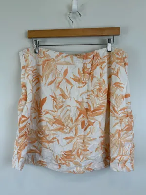 Abercrombie & Fitch Women's Large Linen Blend Tropical Palm Print Mini Skirt thumbnail 3