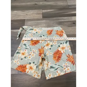 Sag Harbor Sage Green Floral Silk‑Cotton Wrap Skort Size 10 High‑Waist thumbnail 12