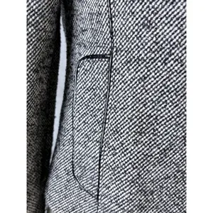 Banana Republic Pea Coat Black White Tweed Wool Blend Double Breasted 4 thumbnail 6
