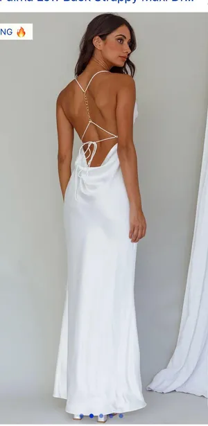 Selfie Leslie, White, Satin, Maxi Dress, NWT thumbnail 3