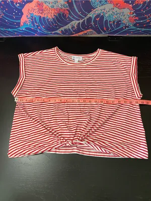 Marc New York Red and White Striped Tee thumbnail 3