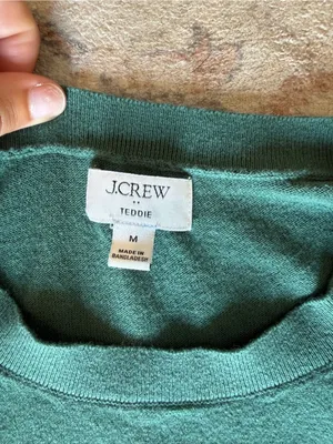 J. Crew Teal Green Lightweight Crewneck Sweater thumbnail 2