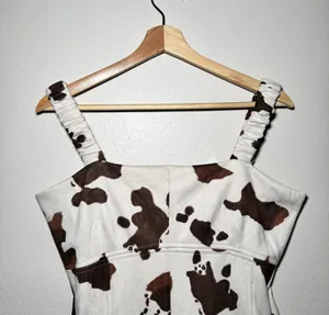 BAEVELY | Brown Cow Print Dress Romper thumbnail 4