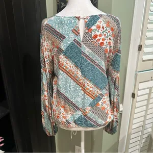 Anthropologie Jaase Blue Floral Long Sleeve Blouse – Size Medium thumbnail 7