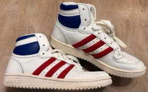 vintage red white and blue reebok high top sneakers thumbnail 1
