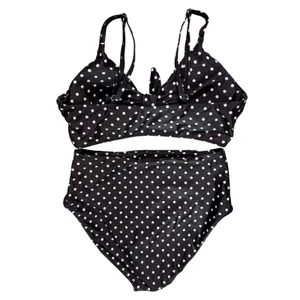 NWT Blooming Jelly Polka Dot High Waisted Bikini Set Tie Knot Medium thumbnail 5