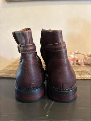 Franco Sarto Brown Leather Heeled Ankle Boots Size 7 thumbnail 3