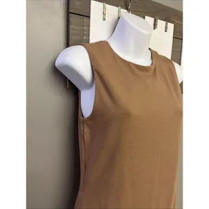 Nuuds Crewneck Sleeveless Heather Mocha/coffee Thong Bodysuit Snaps Medium NWOT thumbnail 3