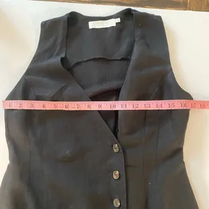 ASTR The Label Black Linen Blend Midi Dress Sleeveless Button thumbnail 7