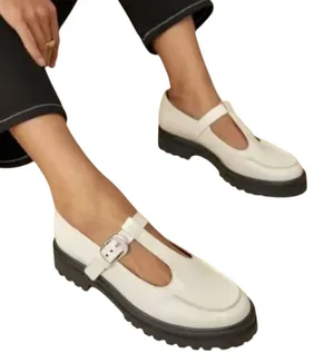 Reformation Abalonia Patent Leather Mary Jane Loafer Platform Retro Preppy thumbnail 1