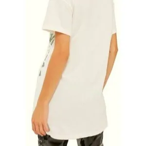 Tiger Corset Longline Tunic Tee Cream Lace-Up Edgy Cat Animal Long Top 0 thumbnail 3