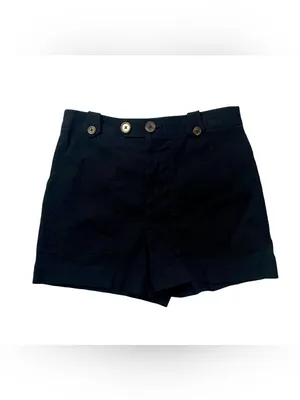Maeve Anthropologie Black Linen Blend Sailor Utility Shorts Size 10 thumbnail 3