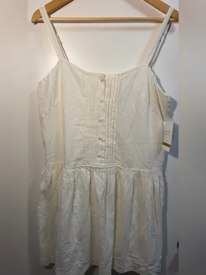 Taylor Mini Dress NWT Size 14 Eggshell White Linen Blend $98 thumbnail 3