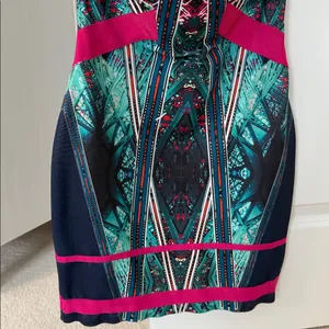 WOW Couture Colorful Printed Bandage Bodycon Strapless Dress thumbnail 3