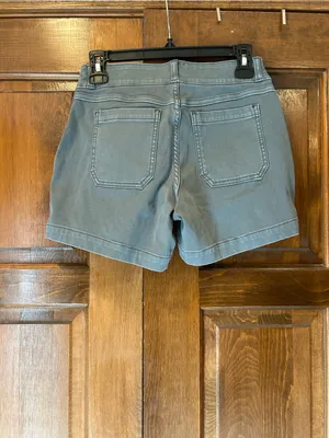 NWT SPANX Women's Stretch Twill Cargo Shorts Size XS Hazy Grey Pull-On 20318R 5” thumbnail 3