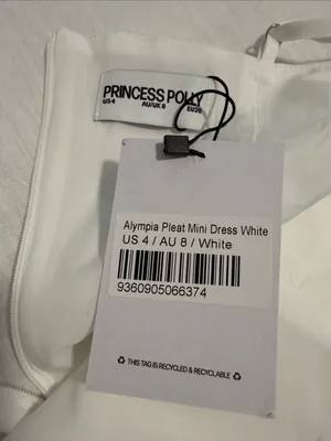 Princess Polly Alympia White Drop Waist Satin Bachelorette Mini Dress NWT thumbnail 14