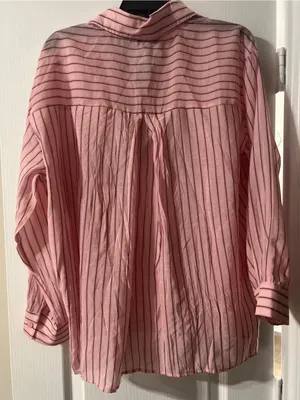 Sans Souci Pink and Black Striped Button-Down Shirt thumbnail 3