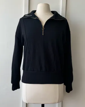 A New Day Black Quarter-Zip Women’s Sweatshirt Medium thumbnail 6